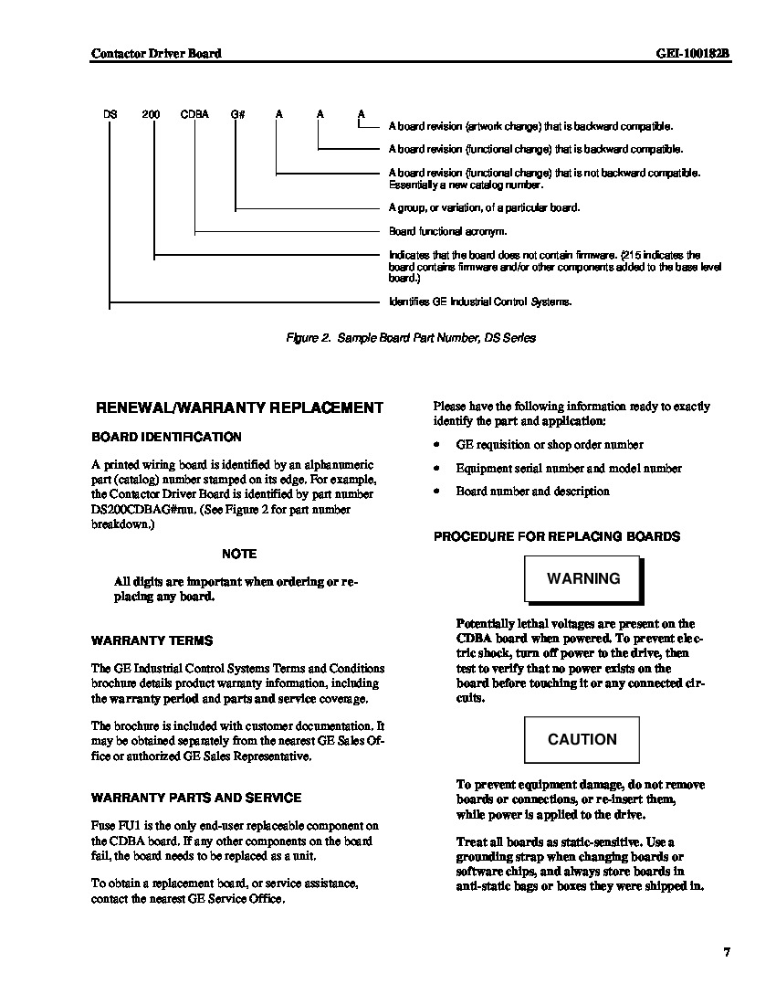 First Page Image of DS200CDBAG1 Renewal and Replacment.pdf